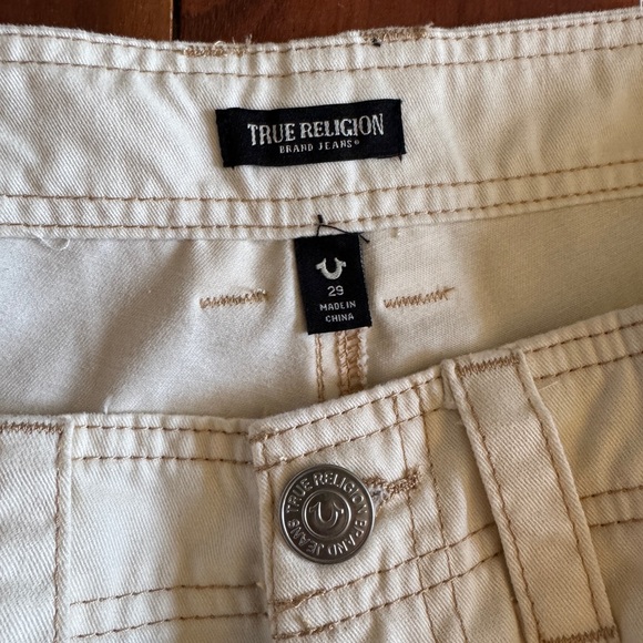 NWT True Religion Winter White Military Single Needle Cargo Pant Women’s 29 - Picture 7 of 11